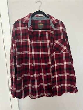 Men's Red Plaid Button-Down Shirt - Red